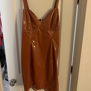 Cognac Pleather Dress